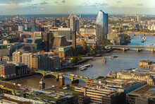 Thames River With Blackfriars, London Bridge And View Of London City
