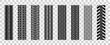 Machinery tires track set, tire ground imprints isolated, vehicles tires footprints, tread brushes, seamless transport ground trace or marks textures, wheel treads - vector