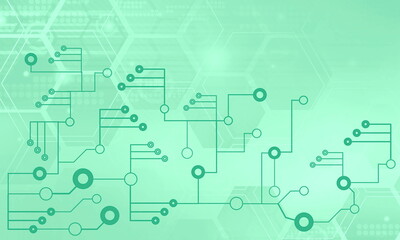 Aufkleber - Abstract technical forms on a mint blue background 