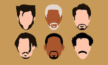 Set Of Famous Hollywood Movie Stars Actors Faceless Heads