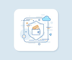 Poster - wallet with credit card line icon. abstract vector button. cash money sign. payment method symbol. d