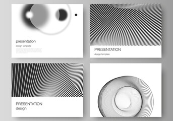 Poster - The vector illustration of the editable layout of the presentation slides design business templates. Geometric abstract background, futuristic science and technology concept for minimalistic design.