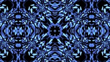 Abstract Cosmic Chaos Looping Animated Background. Seamless Symmetric Kaleidoscope Backdrop From Liquid Blue Hypnotic Rays. VJ Style Flowing Ornament Footage.