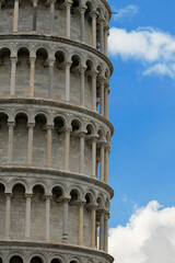 Pisa tower detail with clouds