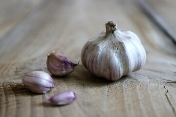 garlic on a board