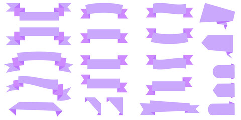 Poster - purple ribbons in realistic style. vector template collection. vintage template for decoration desig