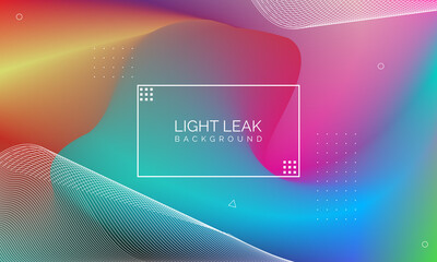 Aufkleber - Minimal Glow Fluid Flow Colorful Abstract Design For Website Advertising Brochure Background. Modern Trendy Gradient Futuristic Element Multi Color Tone Illustration Concept. Elegant Light Leak.