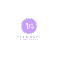 RA Initial handwriting logo template vector