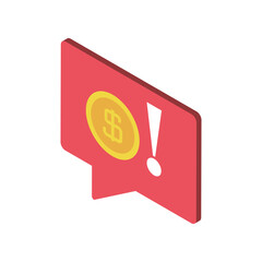 Poster - tax day, payment alert message icon style