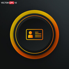 Fototapete - Identification sign. Single flat icon on black background. Vector illustration