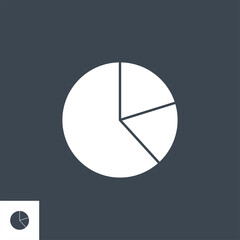 Wall Mural - pie chart related vector glyph icon. isolated on black background. vector illustration.