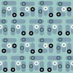 Wall Mural - Spring seamless geometric pattern with the image of circles, ovals, tori. Vector design for web banner, business presentation, brand package, fabric, print, wallpaper, postcard.