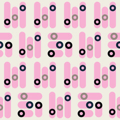 Poster - Spring seamless geometric pattern with the image of circles, ovals, tori. Vector design for web banner, business presentation, brand package, fabric, print, wallpaper, postcard.