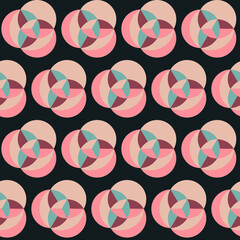 Poster - Seamless geometric pattern with the image of spring flowers. Vector design for web banner, business presentation, brand package, fabric, print, wallpaper, postcard.