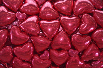 Ornament with many big red hearts for St. Valentine's Day, Day of all lovers. Art with many big red hearts. Background, backdrop with many big red hearts. Big heart. Love and heart. Decor with heart