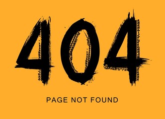 Aufkleber - 404 error, page not found in grunge style made of vector offroad tire prints. Website under maintenance, black dirty typography on yellow background. Lost internet connection, 404 page car tyres track