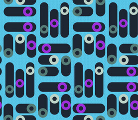 Poster - Spring seamless geometric pattern with the image of circles, ovals, tori. Vector design for web banner, business presentation, brand package, fabric, print, wallpaper, postcard.