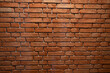 ceglana ściana, z czerwonej palonej starej rustykalnej cegły