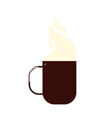 Wall Mural - hot coffee cup beverage icon isolated design