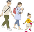 © ayun - Vector illustration of a family walking happily