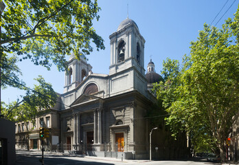 Wall Mural - Catholic temple Santa Corazon in capital of Uruguay. Montevideo, Uruguay, South America