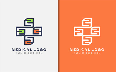 Poster - Medical Care Logo Design Made from Modern Geometric Lines. Flat Vector Logo Illustration.