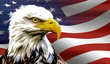 American Eagle And Flag