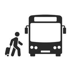 Wall Mural - tourist icon. travel. travelling by bus. tourism. vector icon isolated on white background.