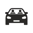 Carpool icon. Car sharing. Road trip. Vector icon isolated on white background.