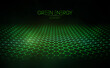 Green technology background for web. Cyber circles computer ecology and green technology. Hexagon background green abstract vector. EPS 10.