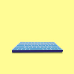 Aufkleber - 3d style keyboard design isolated on pastel yellow background. 3d rendering