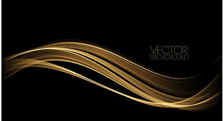 Poster - Abstract shiny color gold wave design element