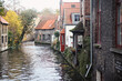 A beautiful view from Bruges with buildings and canals