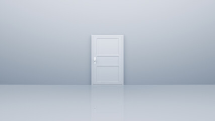 Door Opening to the brilliant Future, way to Heaven and Success. 3D illustration.