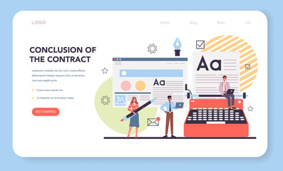 Poster - website text content web banner or landing page. idea of digital strategy