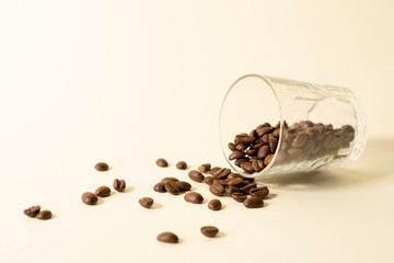 coffee beans in a glass