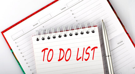 Poster - to do list text on notebook on the diary,business