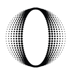 Poster - halftone dots in circle form. letter o . round logo . vector dotted frame . design element