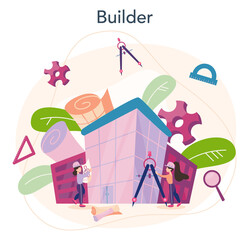 Fototapete - Architecture concept. Idea of building project and construction