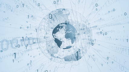Poster - Global communication network concept. Digital transformation.