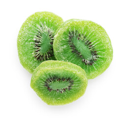 Wall Mural - Dried kiwi isolated on white background.