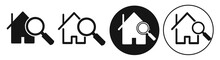 Search House Icon, Simple Illustration Isolated On White.