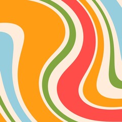 Wall Mural - Geometry abstract background with stripes. Curved lines.