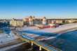 Seebrücke und Kurhaus von Binz im Winter