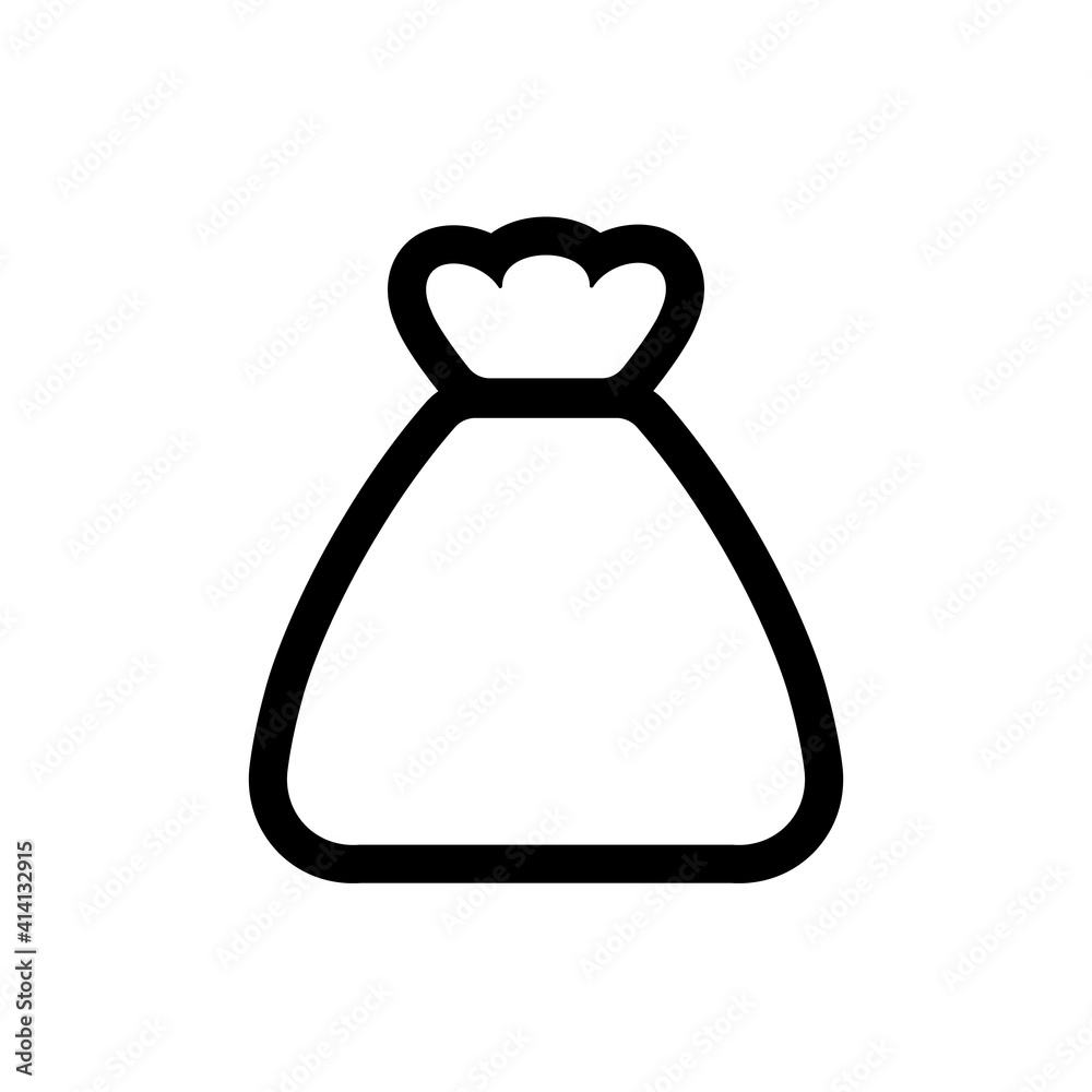 Money bag line icon. Clipart image isolated on white background Stock ...