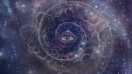 Wall Mural - Eye and spiral of time. Space fractal