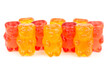 © Olga - Children's vitamins in the form of bears are arranged in rows. A lot of multi-colored jelly sweets for children.