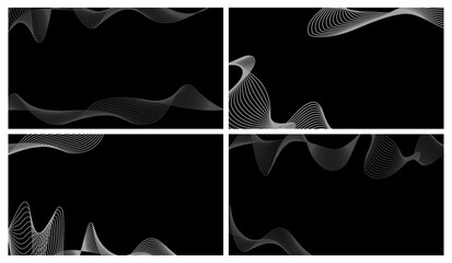 Poster - abstract waves banners design. sound or music background, digital tech empty vector flyers template.