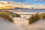 Fototapeta Sawanna - View from dune top over North Sea