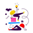 © wowomnom - Vector startup idea business illustration of communication people and abstract shapes